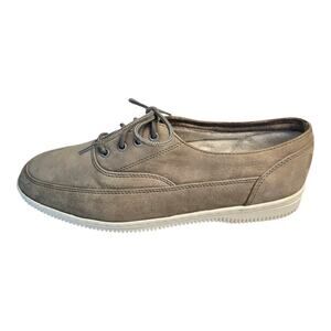 THORNTON BAY Men's 11 M Comfort Shoes Gray Leather Flats Rubber Sole Laces